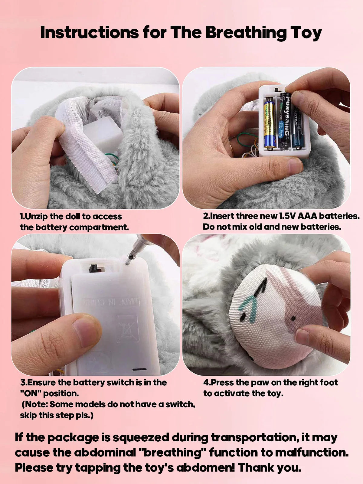 Breathing Plush Doll Toy Baby Kids Soothing Music Baby Sleeping Companion Sound and Light Doll Toy Gift
