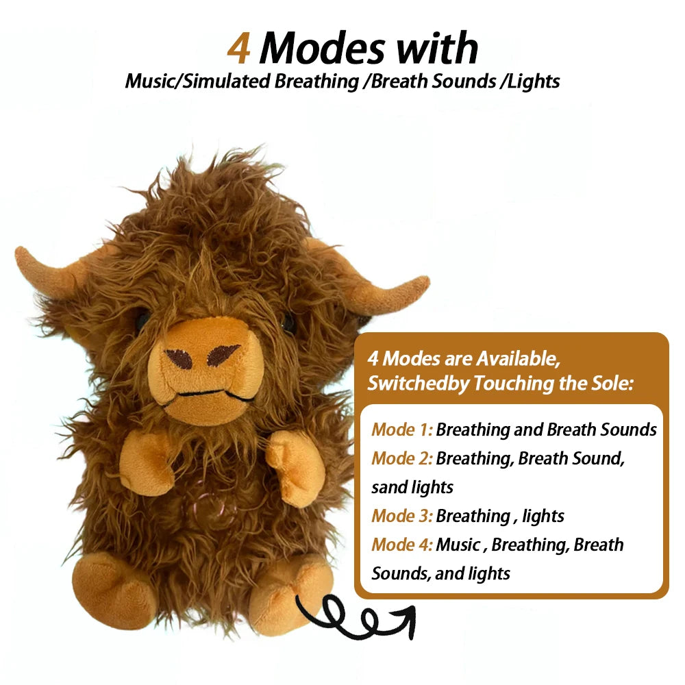 Breathing Plush Doll Toy Baby Kids Soothing Music Baby Sleeping Companion Sound and Light Doll Toy Gift