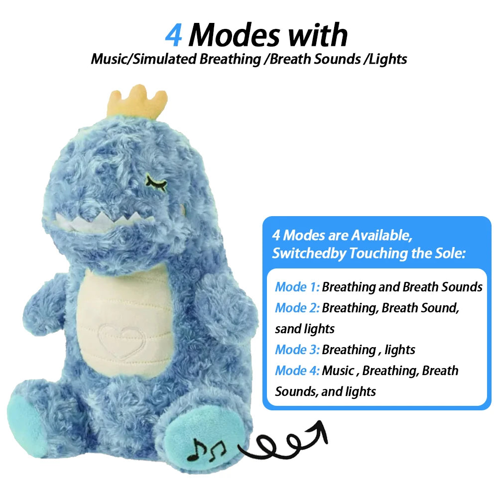 Breathing Plush Doll Toy Baby Kids Soothing Music Baby Sleeping Companion Sound and Light Doll Toy Gift