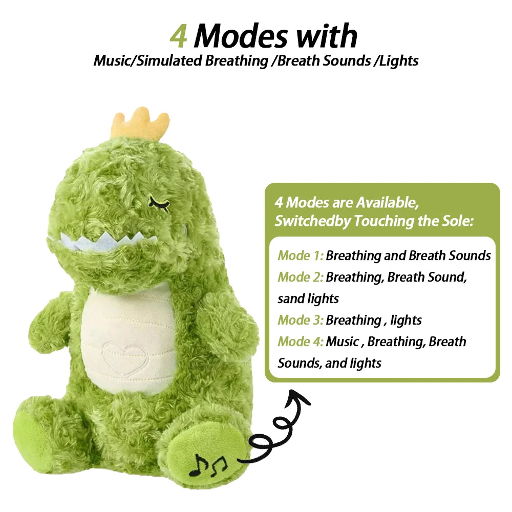 Breathing Plush Doll Toy Baby Kids Soothing Music Baby Sleeping Companion Sound and Light Doll Toy Gift