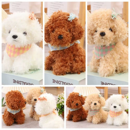 Lovely Curly Hair Dog Plush Toy Stuffed Animals Baby Appease Stuffed Dog Doll Puppy Doll Soft Cute Simulation Dog Plush Kids Toy