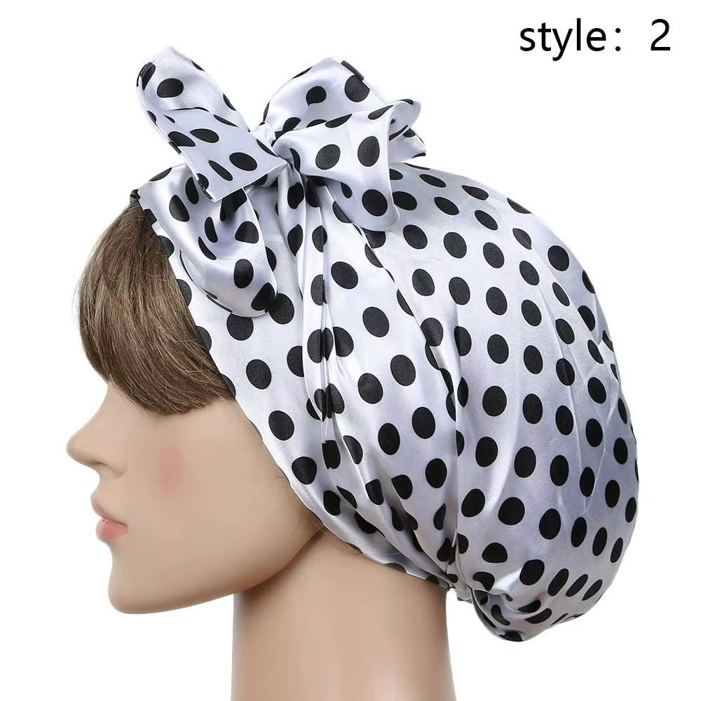 Women Fashion Sleeping Bonnet Cap Soft Pure Silk Sleep Hats Hair Care Wrap Female Night Cap 10 Kinds of Color