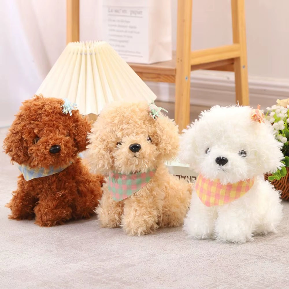 Lovely Curly Hair Dog Plush Toy Stuffed Animals Baby Appease Stuffed Dog Doll Puppy Doll Soft Cute Simulation Dog Plush Kids Toy