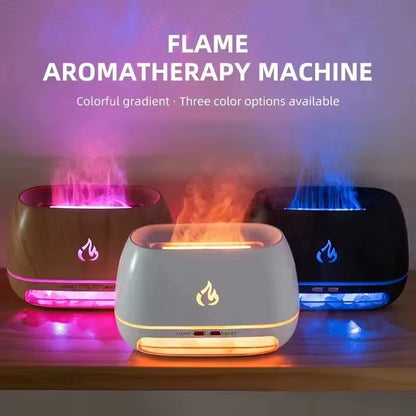 New Himalayan Crystal Salt Stone Aroma Air Humidifiers 3D Flame Fire Colorful Night Light Aromatherapy Essential Oil Diffuser