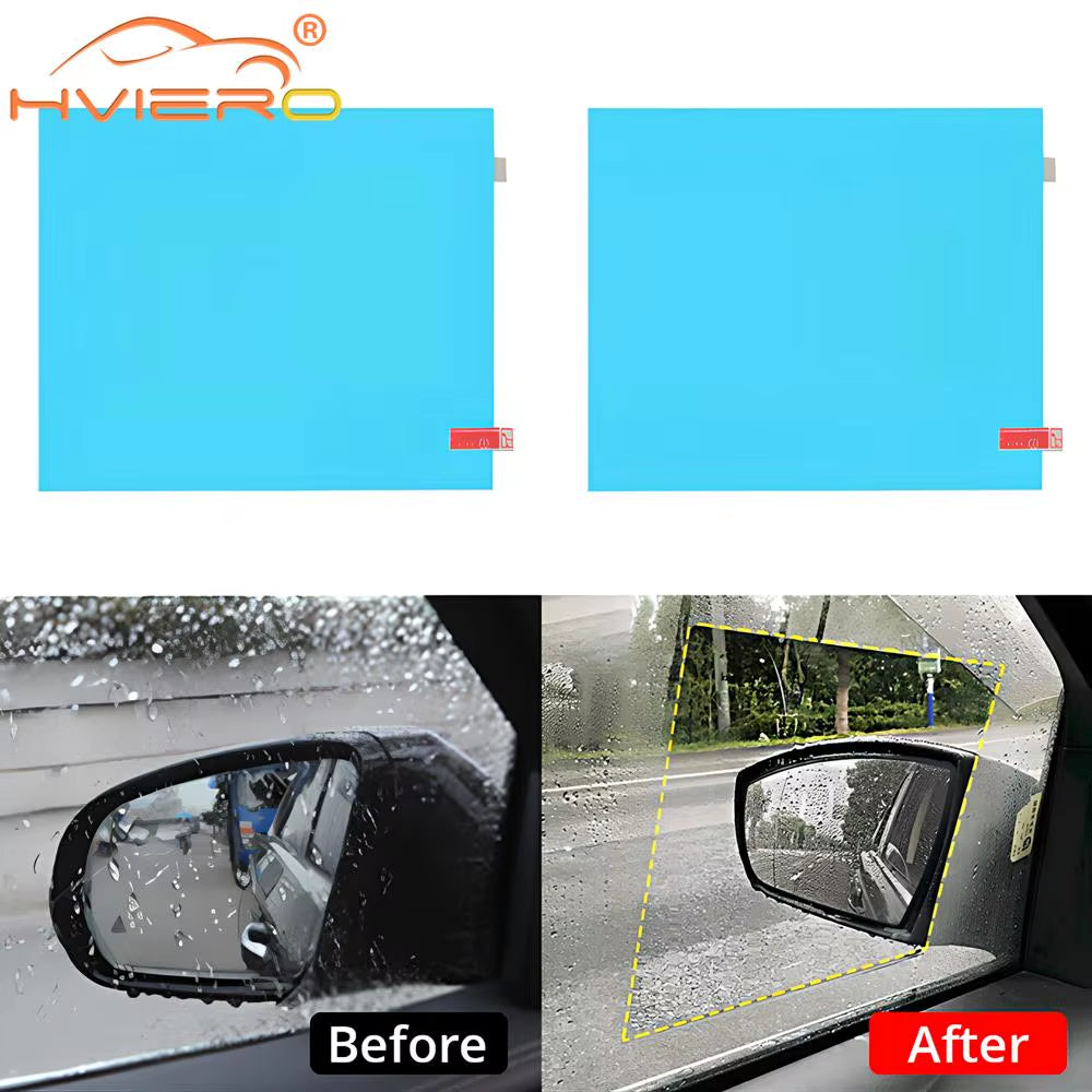 2X Car Stickers Rearview Mirror Protection against Rain Fog Transparent Film Anti-Glare Rainy Days Clear Vision Auto Accessories