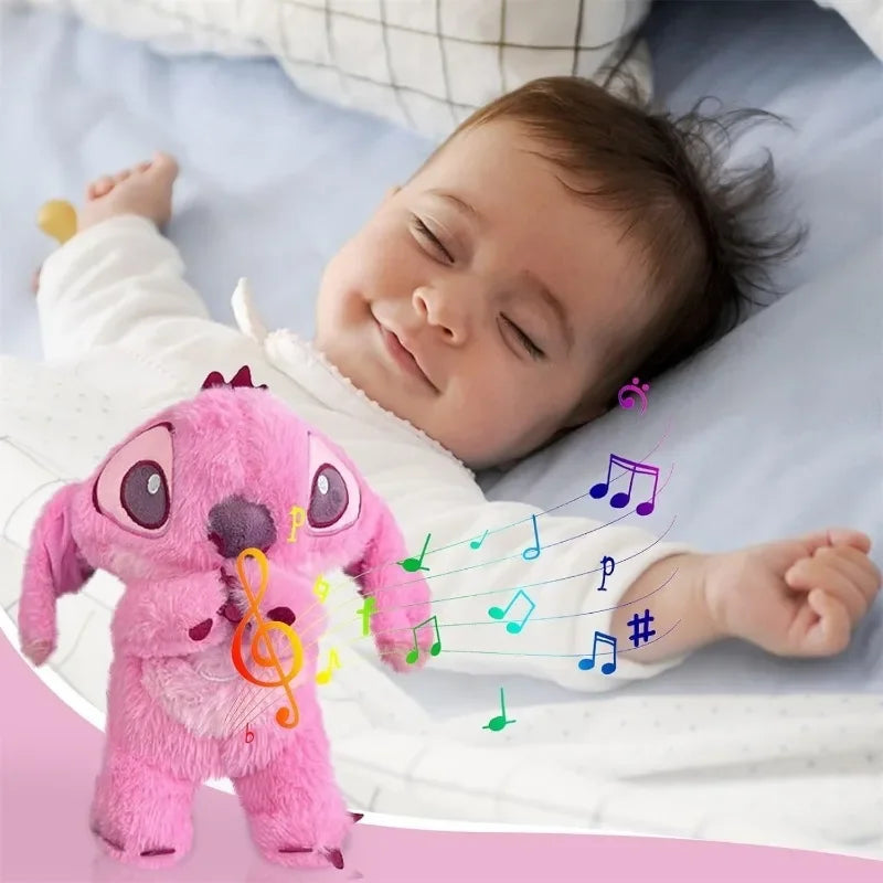 Kawaii Stitch Plush Doll - Musical Soothing Companion for Babies with Air Bag and Light Features