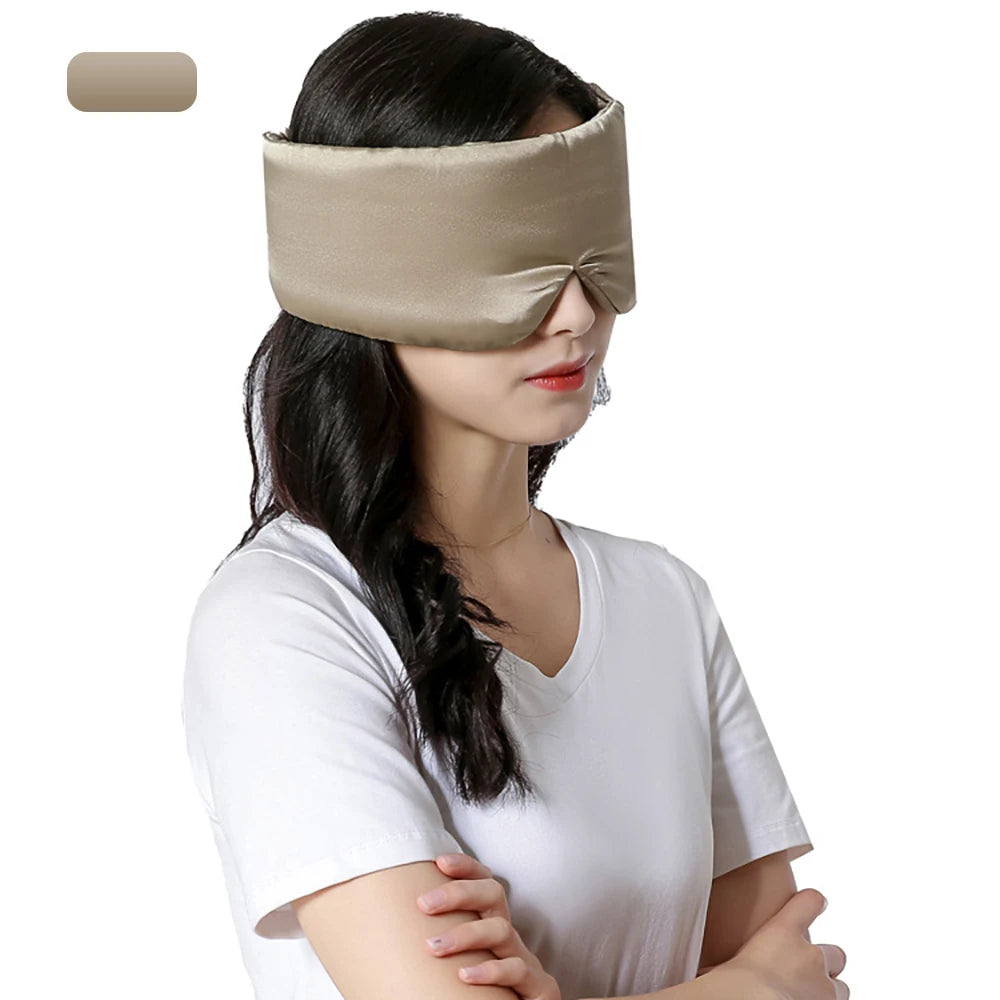 Mulberry Silk Sleeping Mask Eyepatch Blocking Light Eyemask Eyeshade Soft Padded Slaapmasker Travel Sleeping Aid for Sleep Patch