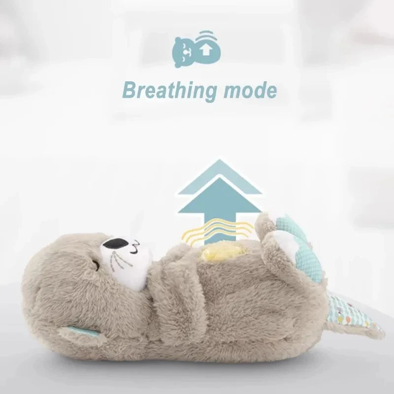 Breathing  Plush Doll Toy Baby Kids Soothing Music Baby Sleeping Companion Sound and Light Doll Toy Gift