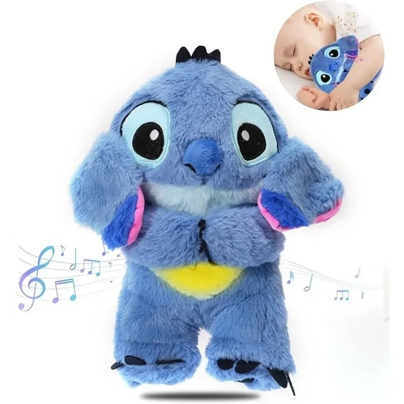 Kawaii Stitch Plush Doll - Musical Soothing Companion for Babies with Air Bag and Light Features