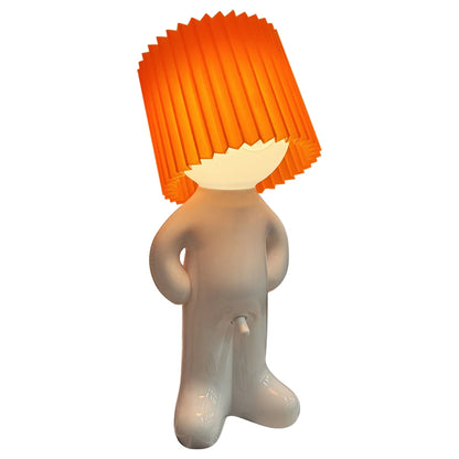 US Plug Naughty Boy Creative Table Lamp Unique LED Pleats Reading Lighting Bedroom Bedside Night Light Children Adult Gift