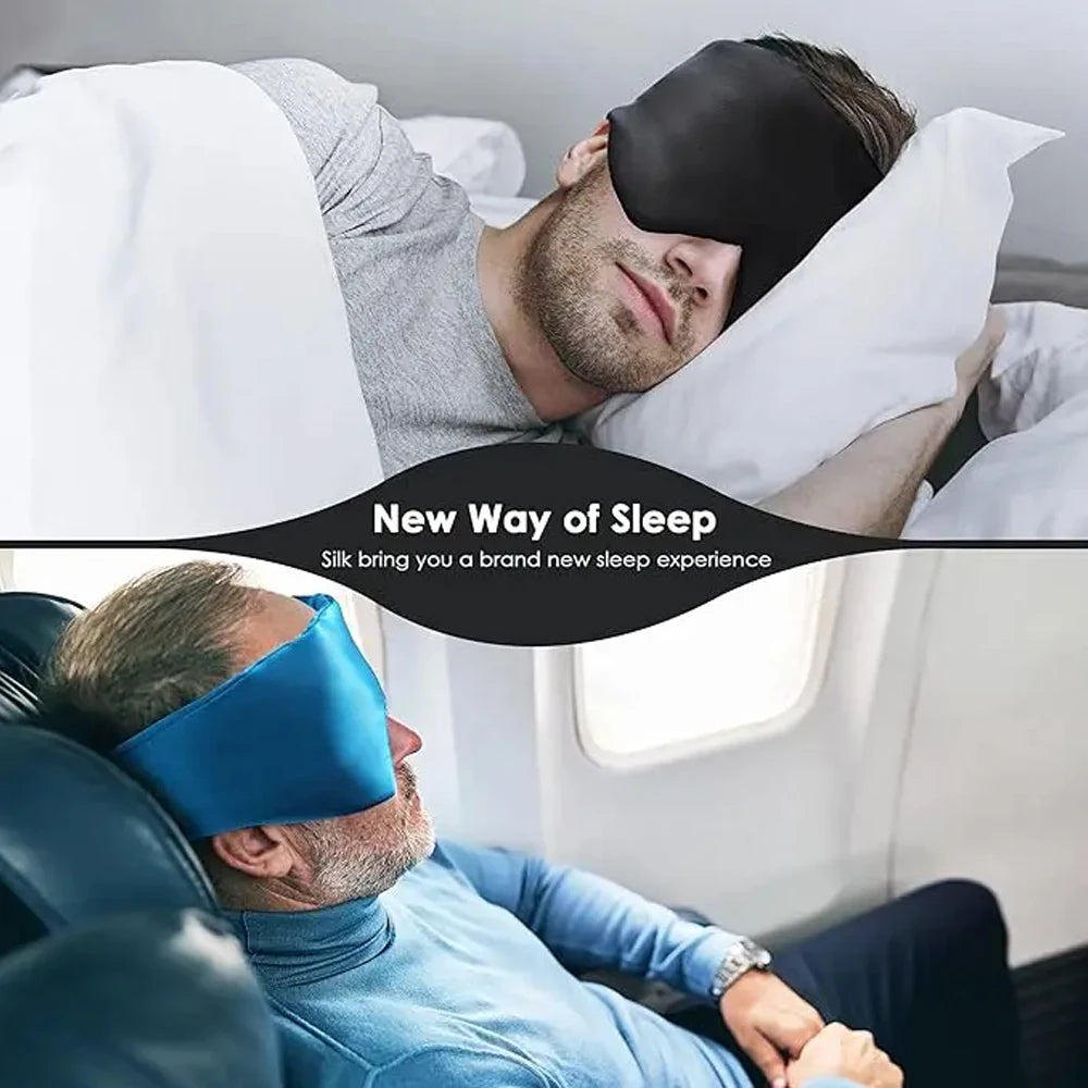 Mulberry Silk Sleeping Mask Eyepatch Blocking Light Eyemask Eyeshade Soft Padded Slaapmasker Travel Sleeping Aid for Sleep Patch