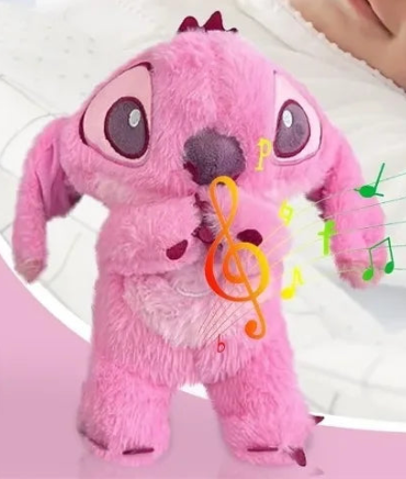 Poupée en peluche Kawaii Stitch - Compagnon musical apaisant avec coussin d'air et fonctions lumineuses