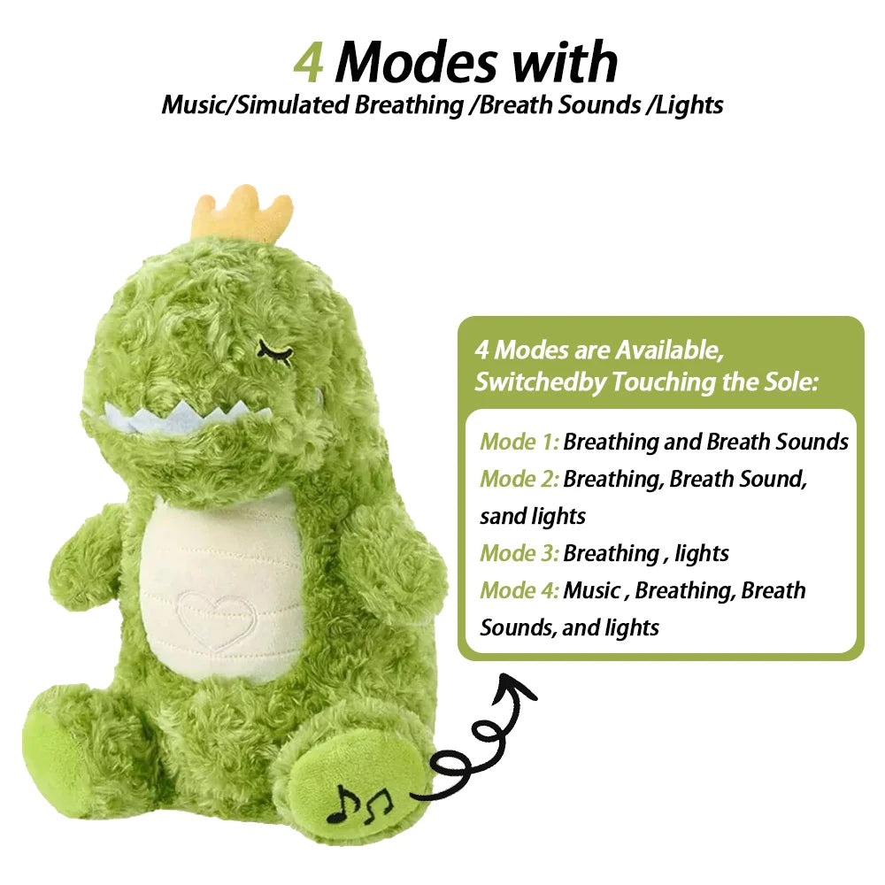 Breathing  Plush Doll Toy Baby Kids Soothing Music Baby Sleeping Companion Sound and Light Doll Toy Gift