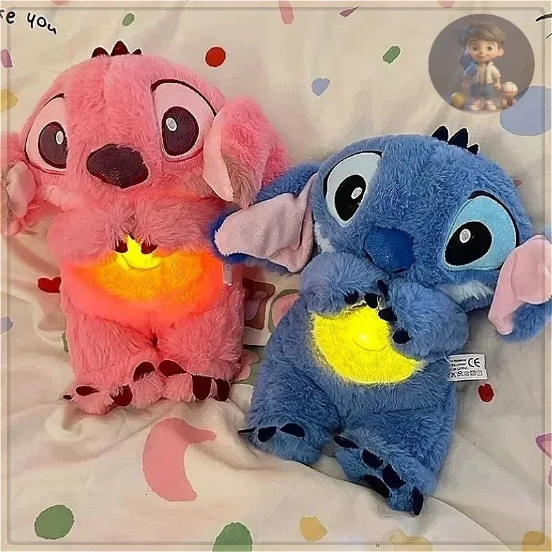 Kawaii Stitch Plush Doll - Musical Soothing Companion for Babies with Air Bag and Light Features