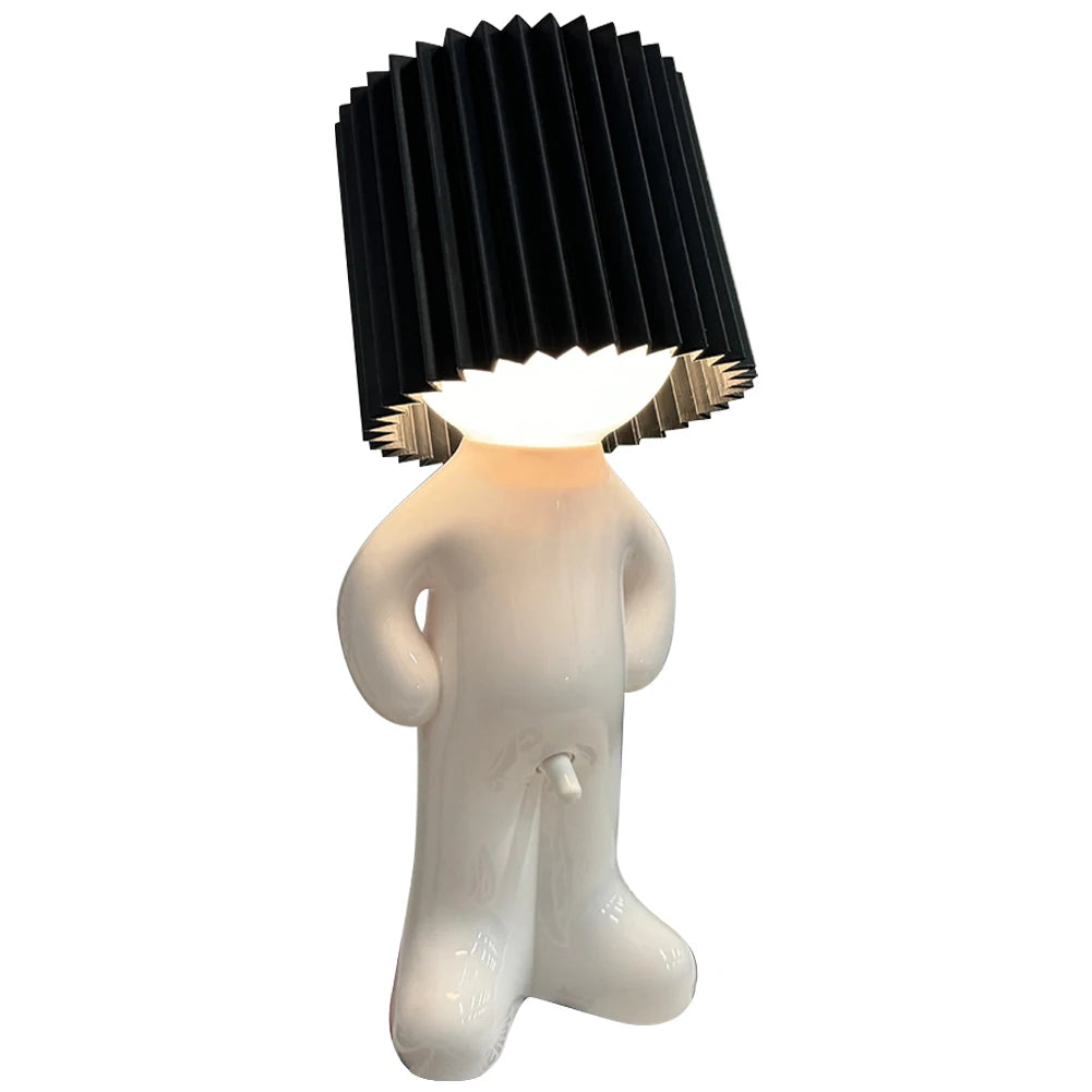 US Plug Naughty Boy Creative Table Lamp Unique LED Pleats Reading Lighting Bedroom Bedside Night Light Children Adult Gift