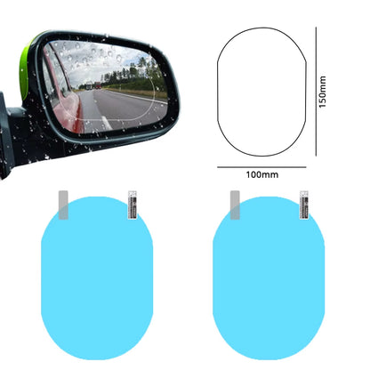 2X Car Stickers Rearview Mirror Protection against Rain Fog Transparent Film Anti-Glare Rainy Days Clear Vision Auto Accessories