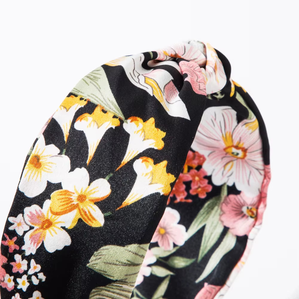 New Bohemian Summer Printed Fabric Wide Edge Hair Hoops for Women'S Fashion, High End and Beautiful Tourism Headbands