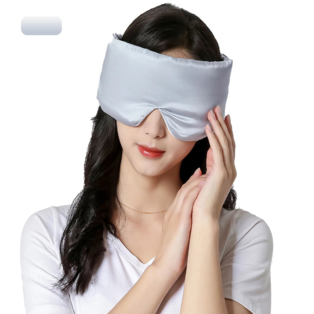 Mulberry Silk Sleeping Mask Eyepatch Blocking Light Eyemask Eyeshade Soft Padded Slaapmasker Travel Sleeping Aid for Sleep Patch